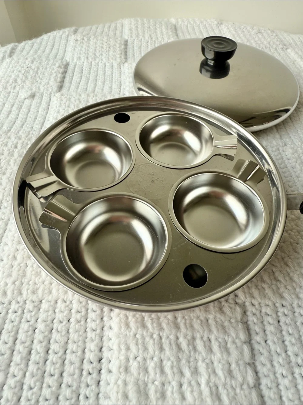 Vintage 8” Revere Ware Egg Poacher Copper Clad Pan